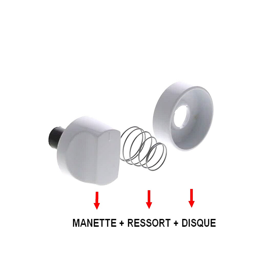 MANETTE CuisiniÈre Blanc TRIO-4 37*38 12h 6mm 11mm remplace par MANETTE+DISQUE+RESSORT - 3