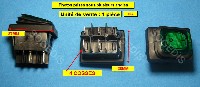 Miniature Interrupteur Petit electro mÉnager M/A 4 COSSES 16A 250V VOYANT VERT RLEIL RL2