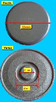 Miniature CHAPEAU Plaque BRULEUR Auxiliaire D54MM NOIR MAT - 1